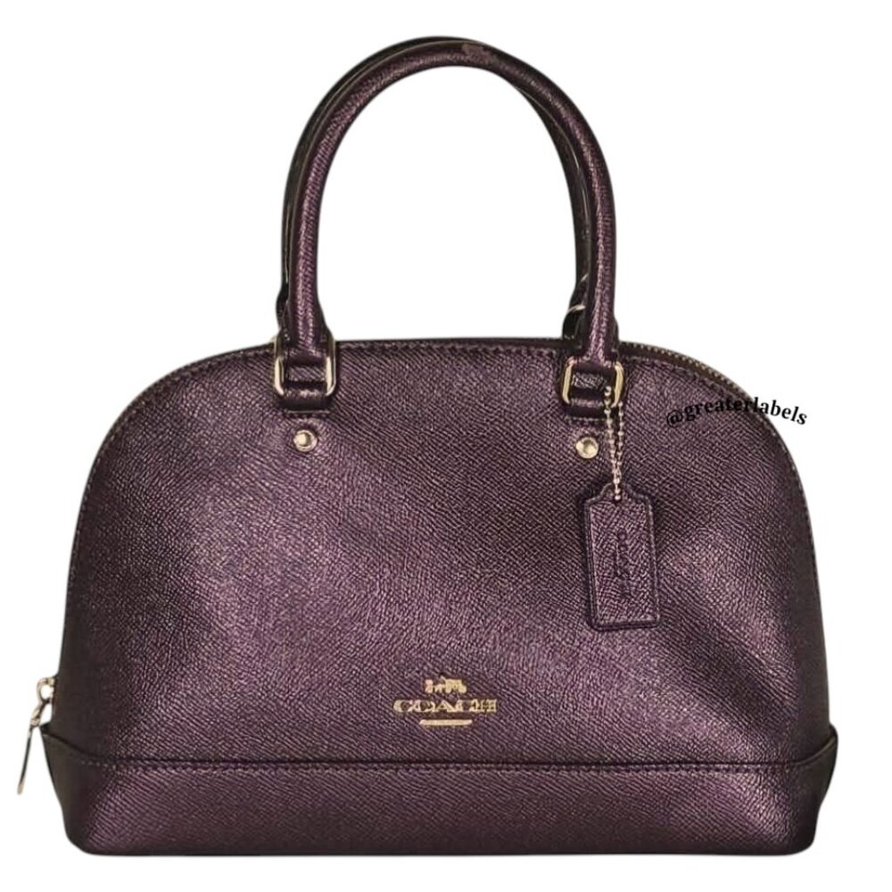 Coach F29170 Mini Sierra Satchel Metallic Purple Leather - Picture 2 of 11